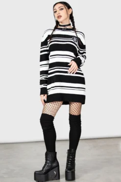 KILLSTAR x Wednesday Pugsley Addams Striped Unisex Sweater -Kill Star Store PUGSLEY ADDAMS SWEATER W E