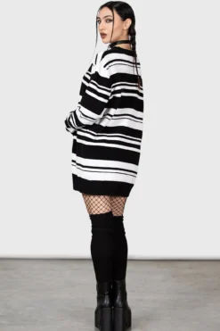 KILLSTAR x Wednesday Pugsley Addams Striped Unisex Sweater -Kill Star Store PUGSLEY ADDAMS SWEATER W F