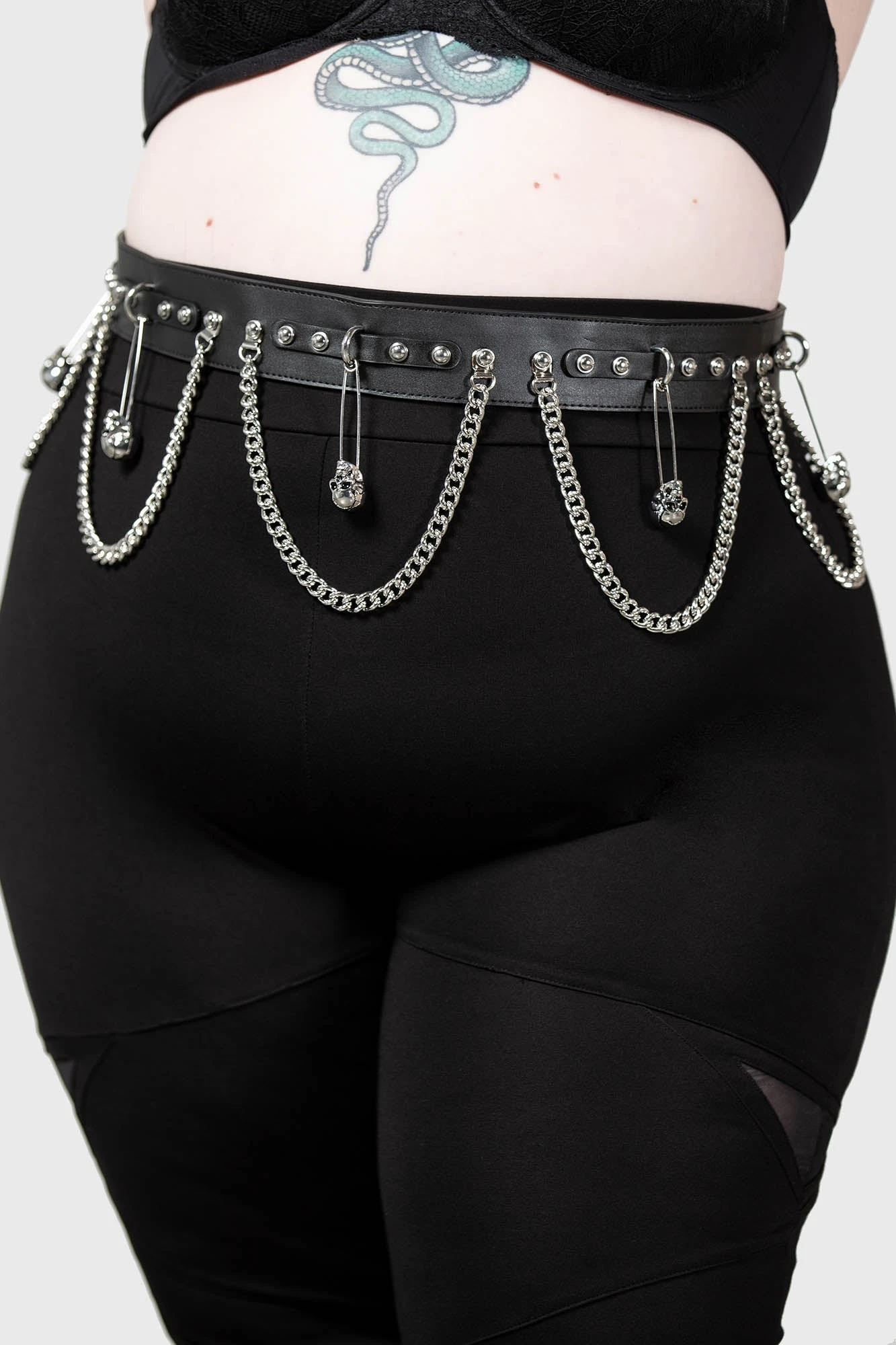 KILLSTAR Punktured Plus Size Statement Belt with Skull & Chain Details 1 KILLSTAR Punktured Plus Size Statement Belt with Skull & Chain Details