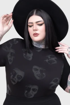 KILLSTAR x The Exorcist Pazuzu Fitted Graphic Top -Kill Star Store Pazuzu Top PLUS C