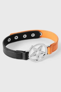 Penta Half Choker [BLACK/ORANGE] -Kill Star Store PentaHalfChokerBLACK ORANGE G 1