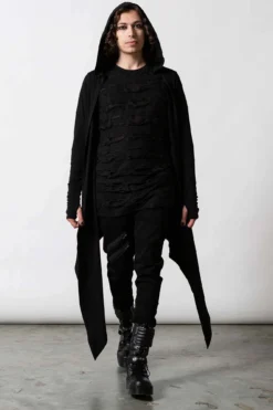 KILLSTAR Reaper Cloak with Oversized Hood and Graphic Print