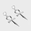 Killstar Resurrection Earrings - Silver Ankh Statement Hoops
