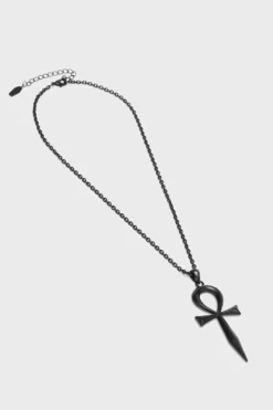 KILLSTAR Resurrection Necklace - Black Statement Ankh Jewelry