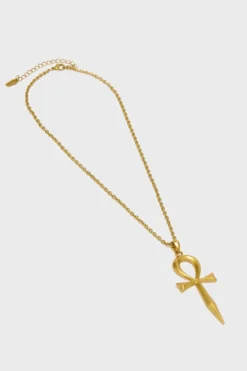 KILLSTAR Resurrection Ankh Statement Necklace in Gold