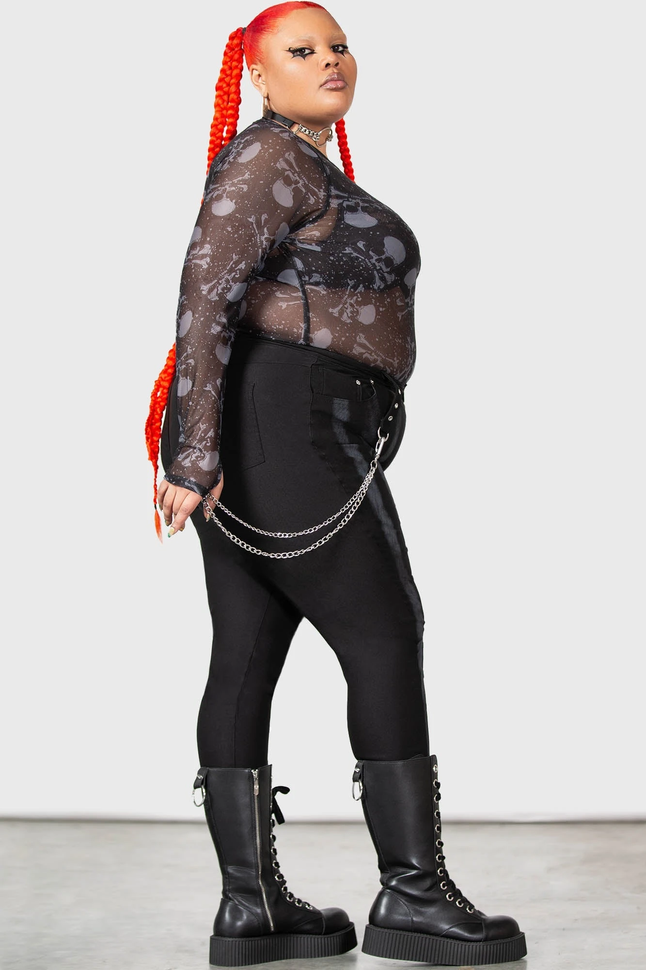 Killstar Ringmaster Plus Size Trousers - Gothic Contrast Design 5 Killstar Ringmaster Plus Size Trousers - Gothic Contrast Design - Image 5