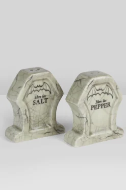 Rip Salt & Pepper Shakers -Kill Star Store RIP SALT PEPPER SHAKERS GREY