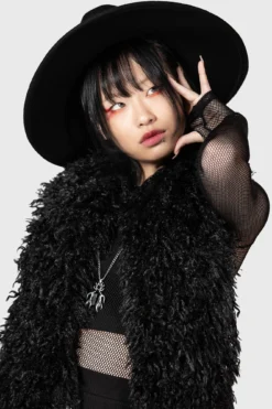 KILLSTAR Rugged Night Faux Fur Scarf -Kill Star Store RUGGED NIGHT SCARF W E