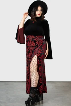 KILLSTAR Scarlet Fiend Maxi Skirt - Official Twin Temple Plus Size 6 KILLSTAR Scarlet Fiend Maxi Skirt - Official Twin Temple Plus Size -Kill Star Store SCARLET FIEND MAXI SKIRT PLUS W D