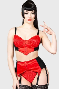 Scarlet Webutant Bullet Bra -Kill Star Store SCARLET WEBUTANT BULLET BRA W D