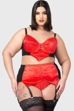 Killstar Scarlet Webutant Plus Size Garter Belt - Gothic Lingerie