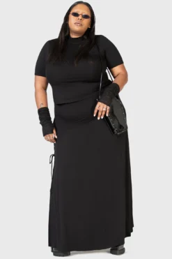 KIHILIST Secretly Weep High Waisted Maxi Skirt with Lace-Up Slits -Kill Star Store SECRETLY WEEP MAXI SKIRT PLUS W B 71dcd212 49f2 4d99 9314 daec244ac97c