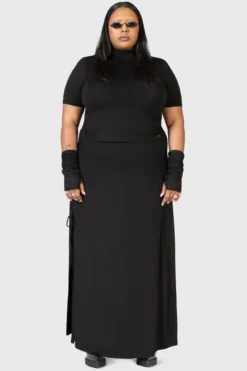 KIHILIST Secretly Weep High Waisted Maxi Skirt with Lace-Up Slits -Kill Star Store SECRETLY WEEP MAXI SKIRT PLUS W D 0c836e63 ff9d 4d1e 996f af0f86deba5b