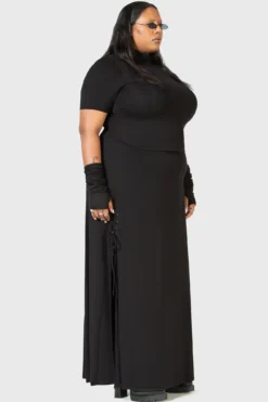KIHILIST Secretly Weep High Waisted Maxi Skirt with Lace-Up Slits -Kill Star Store SECRETLY WEEP MAXI SKIRT PLUS W E 26e26c93 632d 4568 87ee 4bf5e7a797bb