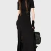 KIHILIST Secretly Weep High Waisted Maxi Skirt with Lace-Up Slits