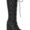 Killstar Selene Platform Boots with Moon Hardware