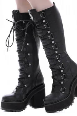 Killstar Selene Platform Boots with Moon Hardware 8 Killstar Selene Platform Boots with Moon Hardware -Kill Star Store SELENE KNEEHIGHBOOTS C