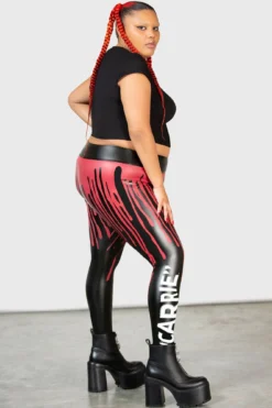 KILLSTAR x Carrie Senior Prom Plus Size PU Leggings -Kill Star Store SENIOIR PROM LEGGINGS PLUS W C