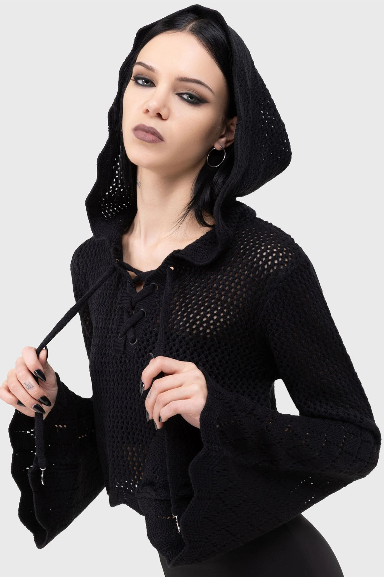 KILLSTAR Shadow Witch Hooded Knit Sweater 1 KILLSTAR Shadow Witch Hooded Knit Sweater