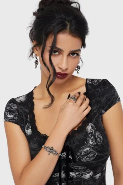 Alchemy Silver Fang Wrapping Snake Pewter Bracelet 5 Alchemy Silver Fang Wrapping Snake Pewter Bracelet -Kill Star Store SILVERFANGBRACELET B