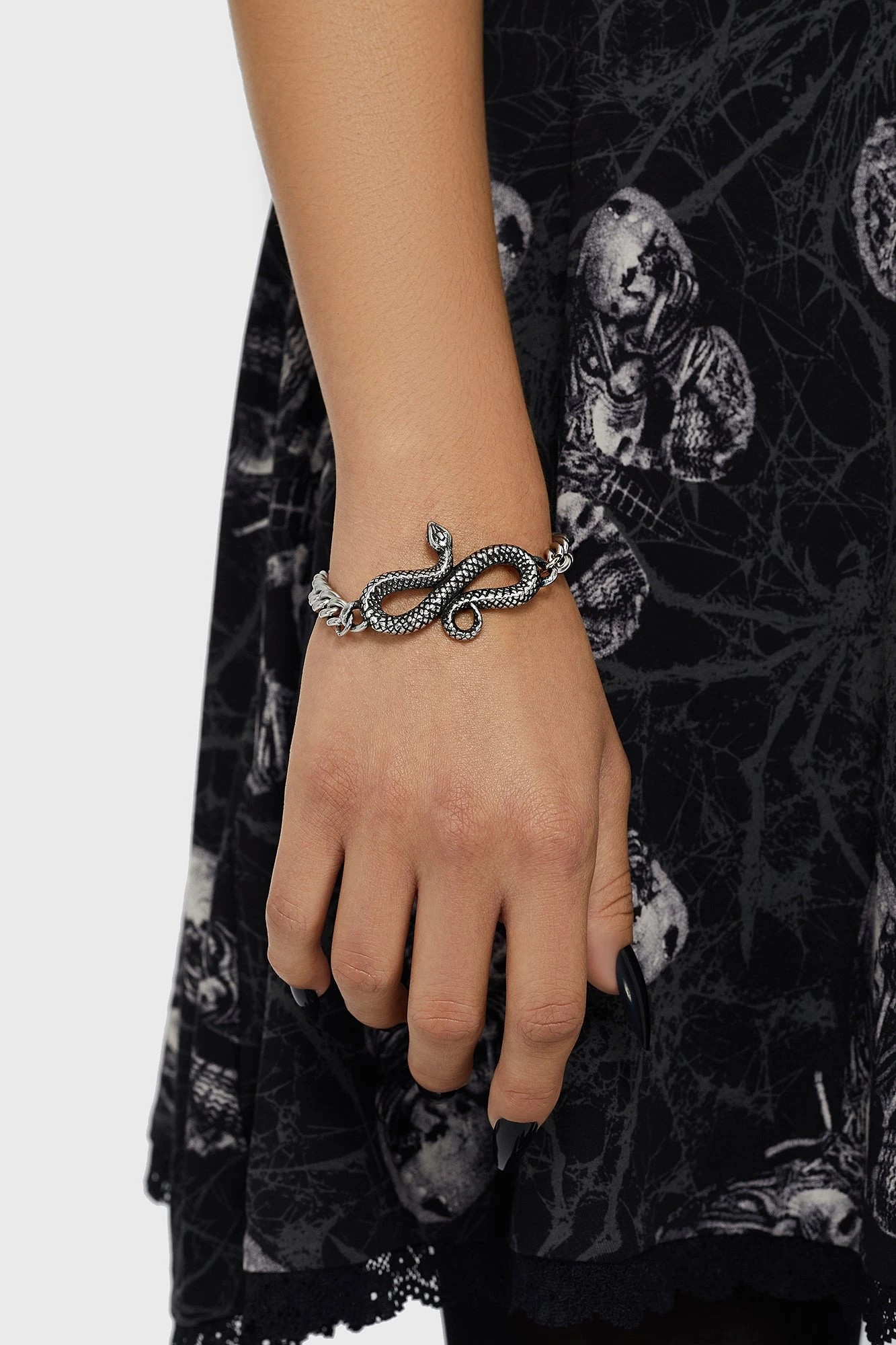 Alchemy Silver Fang Wrapping Snake Pewter Bracelet 2 Alchemy Silver Fang Wrapping Snake Pewter Bracelet - Image 2