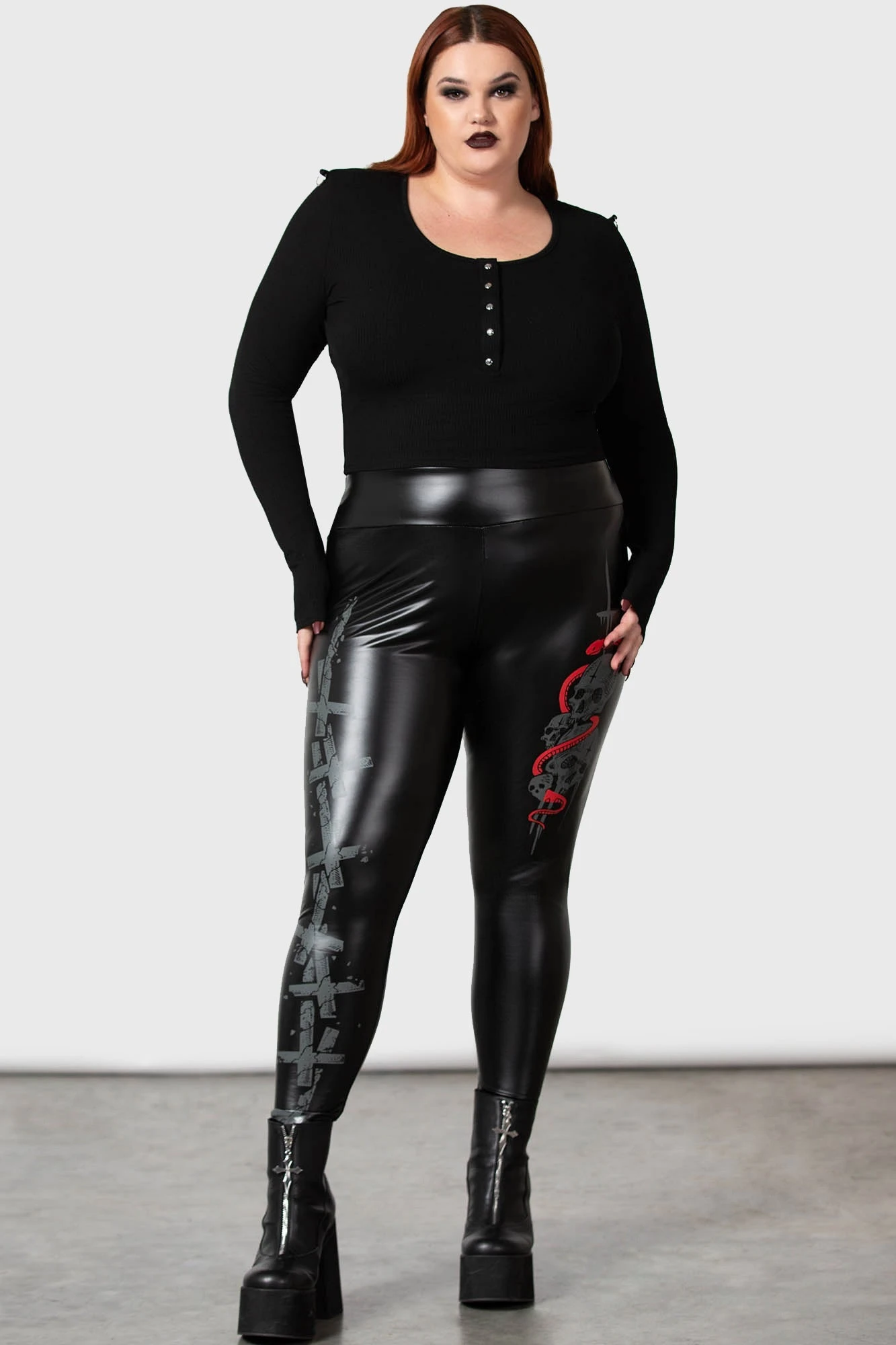 KILLSTAR Sinner Plus Size Faux Leather Leggings 1 KILLSTAR Sinner Plus Size Faux Leather Leggings