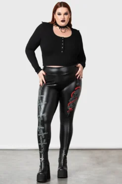 KILLSTAR Sinner Plus Size Faux Leather Leggings 7 KILLSTAR Sinner Plus Size Faux Leather Leggings -Kill Star Store SINNER LEGGINGS PLUS W D