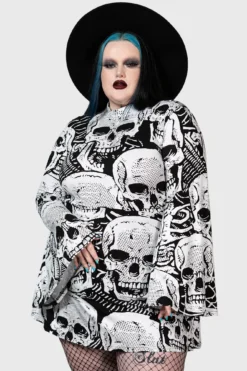 Skeleton Season Mini Dress [PLUS] -Kill Star Store SKELETON MINI DRESS PLUS W D