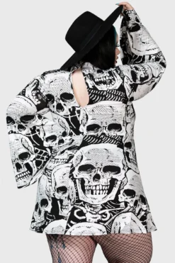 Skeleton Season Mini Dress [PLUS] -Kill Star Store SKELETON MINI DRESS PLUS W E