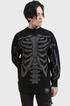KILLSTAR Skellie Sweater - Men's Skeleton Graphic Knit Jumper -Kill Star Store SKELLIE SWEATER W D