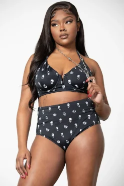 Skulls 2-Piece Swimsuit -Kill Star Store SKULLS 2PIECE SWIMSUIT W G