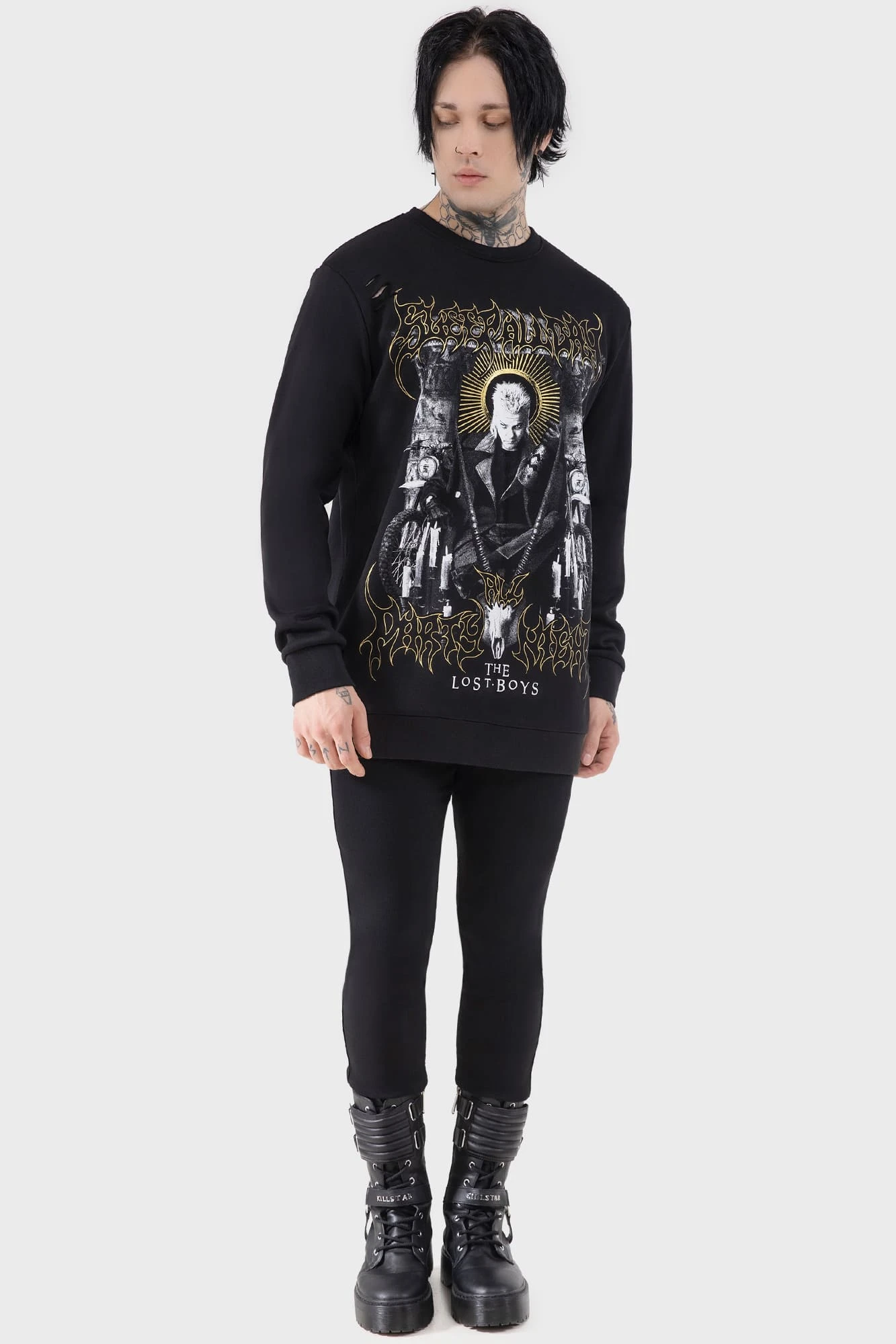 Killstar x The Lost Boys Sleep All Day Distressed Sweatshirt 5 Killstar x The Lost Boys Sleep All Day Distressed Sweatshirt - Image 5