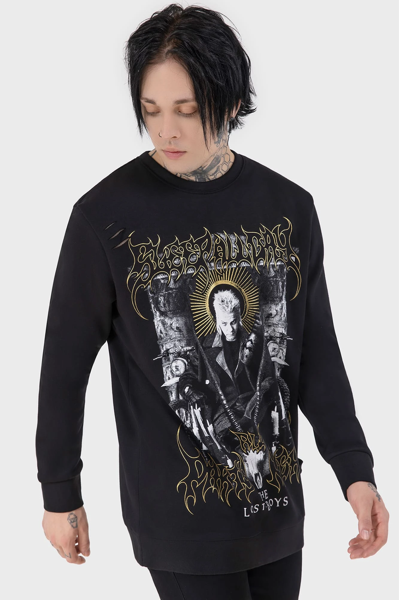 Killstar x The Lost Boys Sleep All Day Distressed Sweatshirt 6 Killstar x The Lost Boys Sleep All Day Distressed Sweatshirt - Image 6