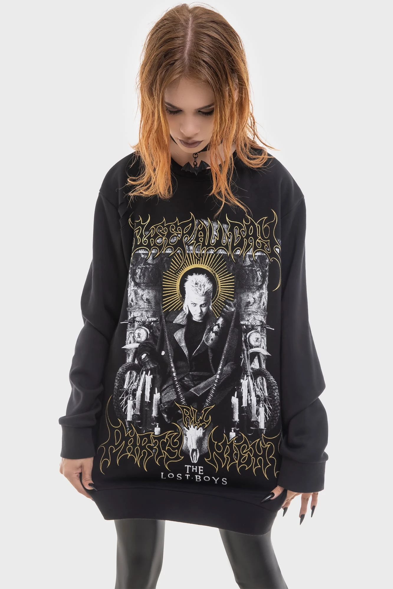 Killstar x The Lost Boys Sleep All Day Distressed Sweatshirt 1 Killstar x The Lost Boys Sleep All Day Distressed Sweatshirt