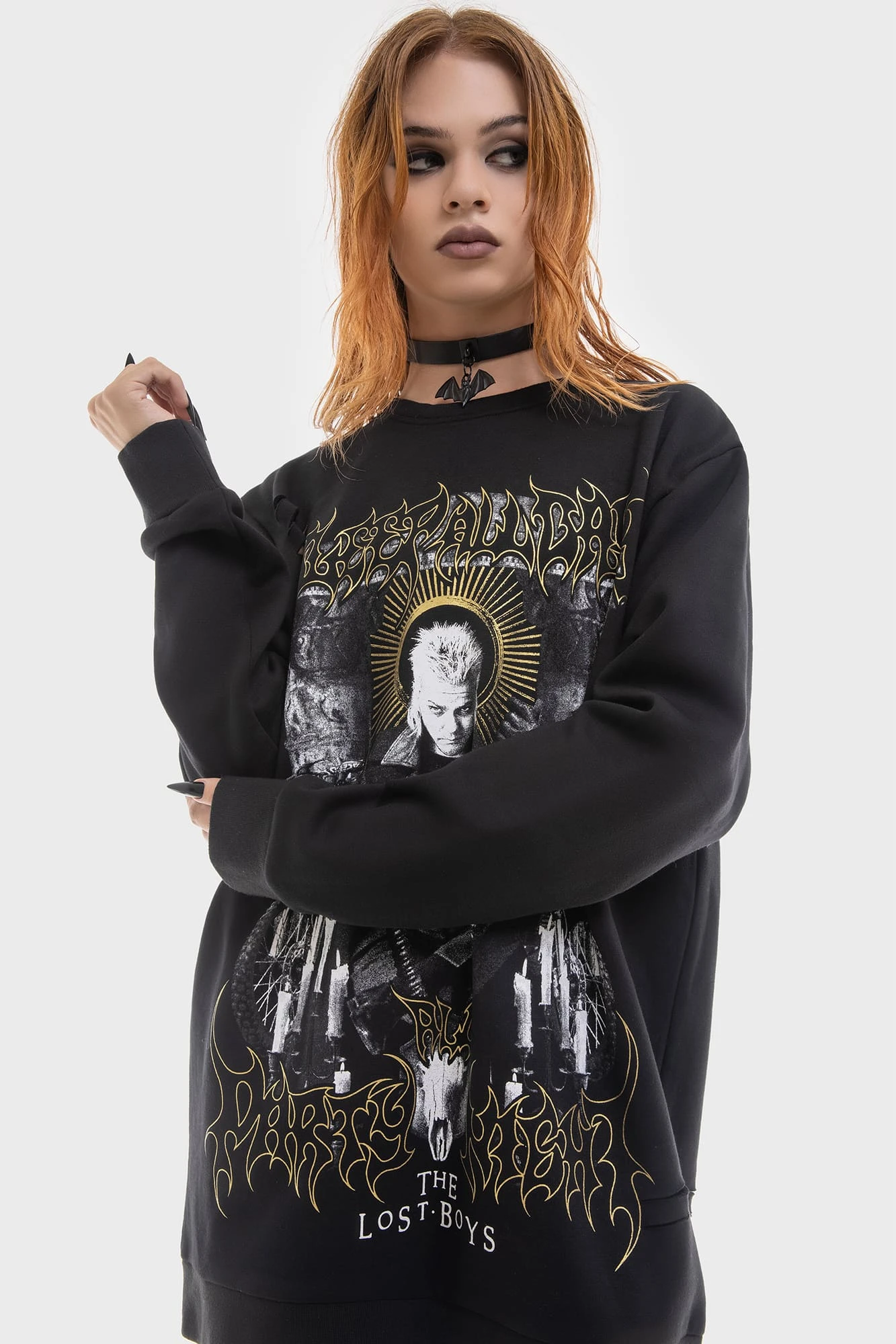 Killstar x The Lost Boys Sleep All Day Distressed Sweatshirt 10 Killstar x The Lost Boys Sleep All Day Distressed Sweatshirt - Image 10