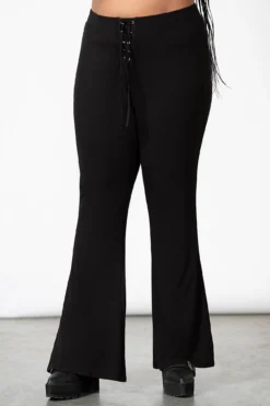 Killstar Slo-Burn Plus Size Bell Bottoms - Ribbed Flare Pants -Kill Star Store SLO BURN BELL BOTTOMS PLUS W C e645bbb4 54b2 4c1f 8eb4 c11c0502a057