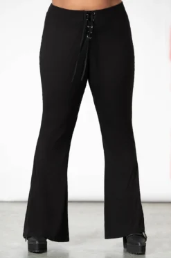 Killstar Slo-Burn Plus Size Bell Bottoms - Ribbed Flare Pants -Kill Star Store SLO BURN BELL BOTTOMS PLUS W D