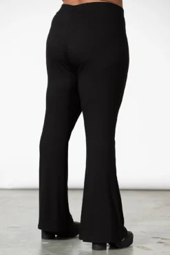 Killstar Slo-Burn Plus Size Bell Bottoms - Ribbed Flare Pants -Kill Star Store SLO BURN BELL BOTTOMS PLUS W E