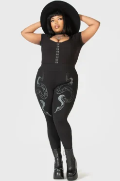 Slitherina Leggings [PLUS] -Kill Star Store SLYTHERINA LEGGINGS PLUS W D