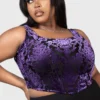 KILLSTAR Snarl Purple Burnout Velvet Corset Top - Plus Size