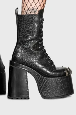 KILLSTAR So Icy Platform Boots - Faux Snake Skin Statement Heels 7 KILLSTAR So Icy Platform Boots - Faux Snake Skin Statement Heels -Kill Star Store SO ICY PLATFORM BOOTS E