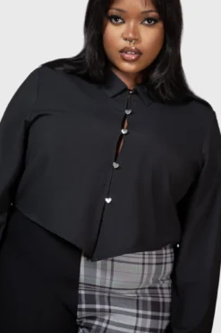 Killstar Sofia Shirt [Plus Size] - Cropped Gothic Blouse