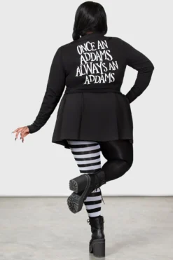 Wednesday x Killstar Solitude Suits Me Cropped Cardigan [Plus Size] -Kill Star Store SOLITUDE SUITS ME CARDIGAN PLUS W E