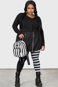 Wednesday x Killstar Solitude Suits Me Cropped Cardigan [Plus Size] -Kill Star Store SOLITUDE SUITS ME CARDIGAN PLUS W F