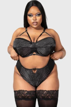 KILLSTAR Spindle's Secrets Plus Size Spiderweb Balcony Bra