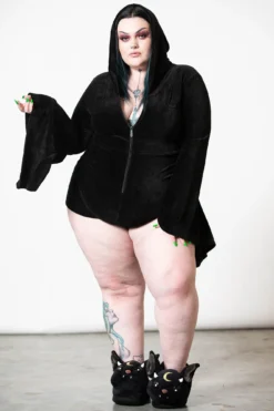 Killstar Spirit Of Slumber Hooded Playsuit [PLUS] -Kill Star Store SPIRIT OF SLUMBER HOODED PLAYSUIT PLUS W D