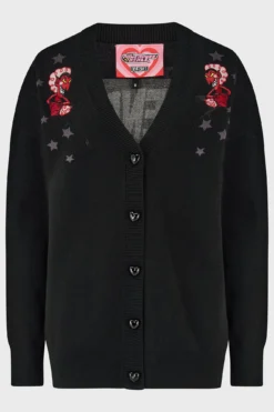 KILLSTAR Splendidly Evil Cardigan - Official HIM Knitwear -Kill Star Store SPLENDIDLYEVIL CARDIGAN BLACK 1