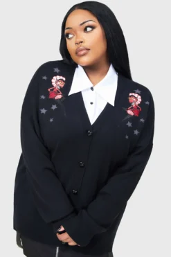 KILLSTAR Splendidly Evil Cardigan - Official HIM Knitwear -Kill Star Store SPLENDIDLY EVIL CARDIGAN PLUS B