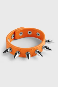 KILLSTAR Stay Away Spike Bracelet - Orange Gothic Statement Jewelry -Kill Star Store STAY AWAY SPIKE BRACELET ORANGE D