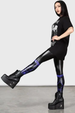 Wednesday x KILLSTAR Stay Kooky High-Waisted Leggings -Kill Star Store STAY KOOKY LEGGINGS W D